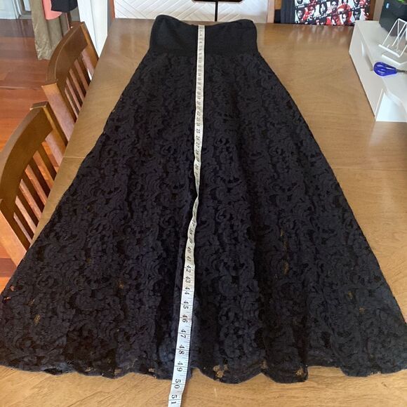 BEBE Witchy Goth Strapless Bandage Lace Maxi Dress Size Small - Picture 10 of 10